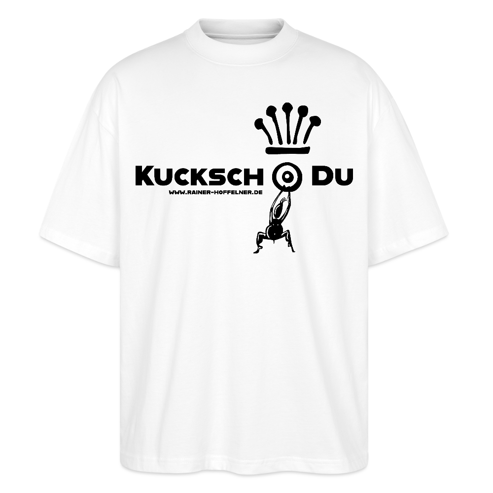 Oversized Unisex T-Shirt mit KUCKSCH DU PRINT - Weiß