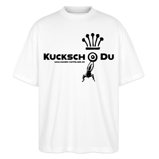 Oversized Unisex T-Shirt mit KUCKSCH DU PRINT - Weiß