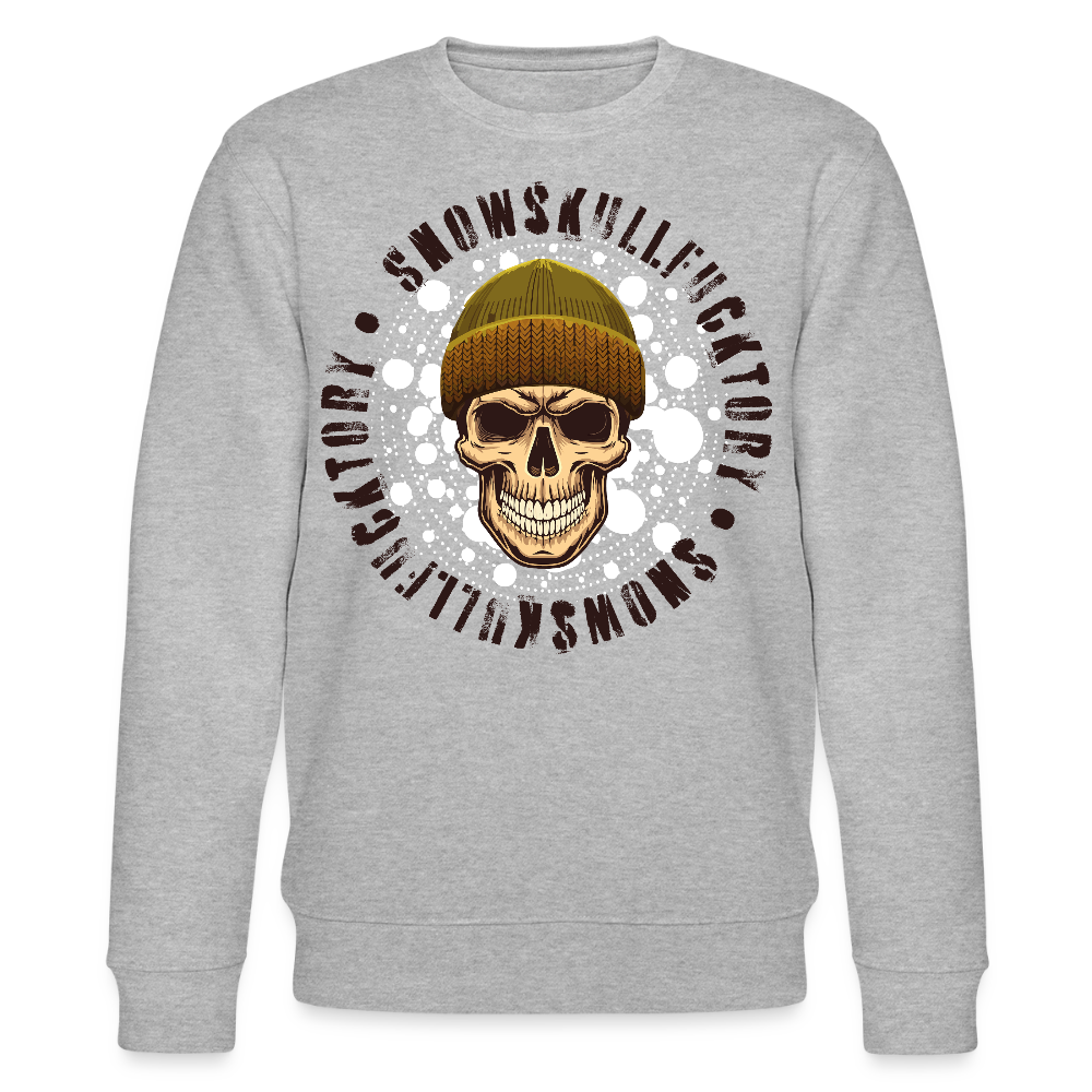 Unisex Bio-Sweatshirt mit SNOWSKULL PRINT - Grau meliert