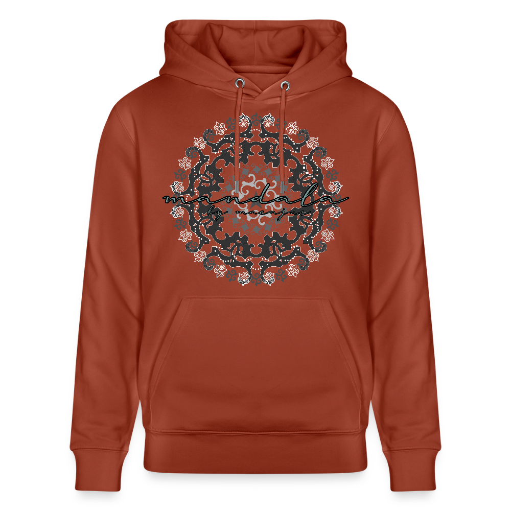 Unisex Bio-Hoodie mit BLACK MANDALA PRINT - Terrakotta