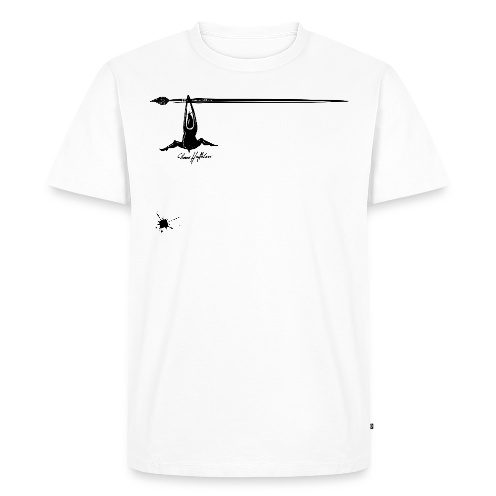 Männer Premium T-Shirt mit MÄNNLES PRINT - Weiß