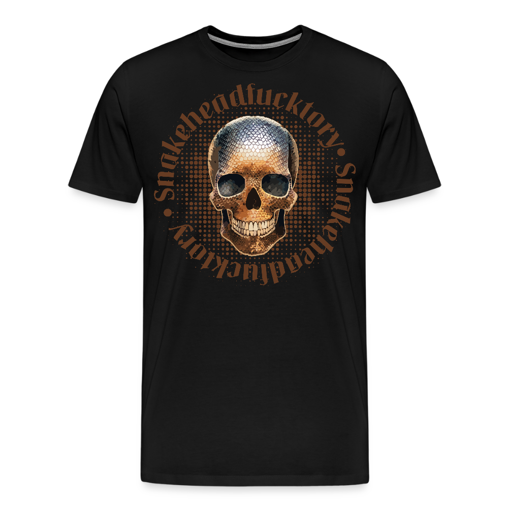 Männer Premium T-Shirt mit SNAKEHEAD SKULL PRINT - Schwarz
