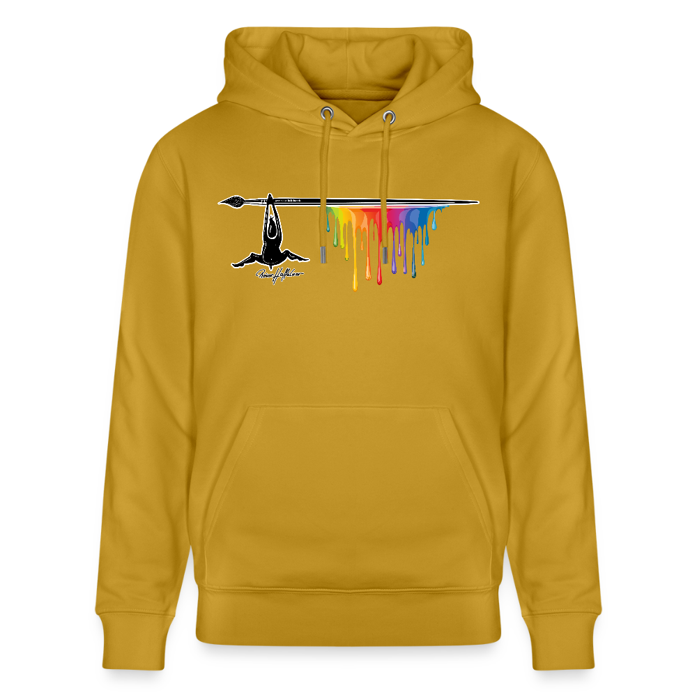 Unisex Hoodie mit TUSCHEMÄNNCHEN PRINT - Ocker