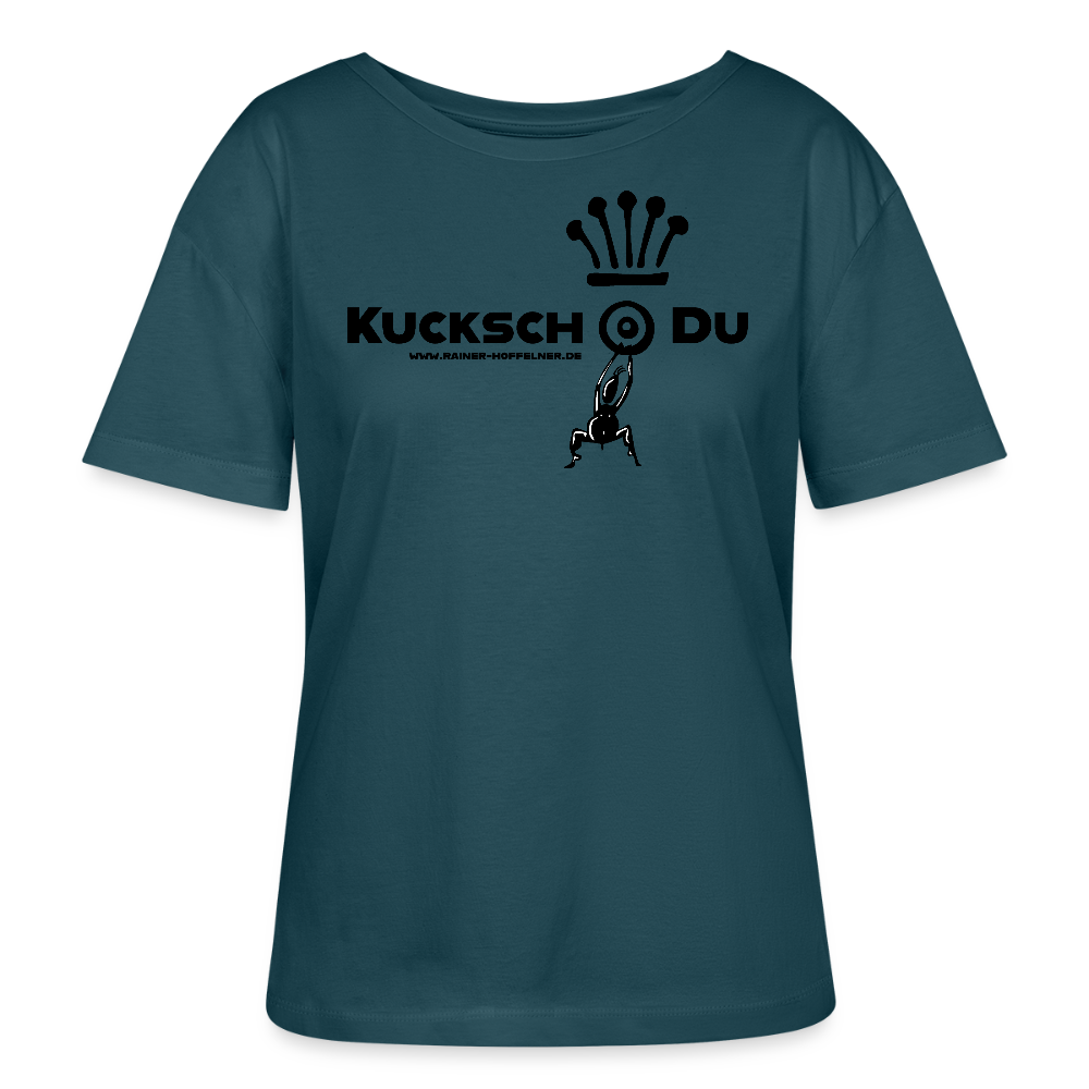 Frauen T-Shirt mit KUCKSCH DU PRINT - Dunkles Petrol