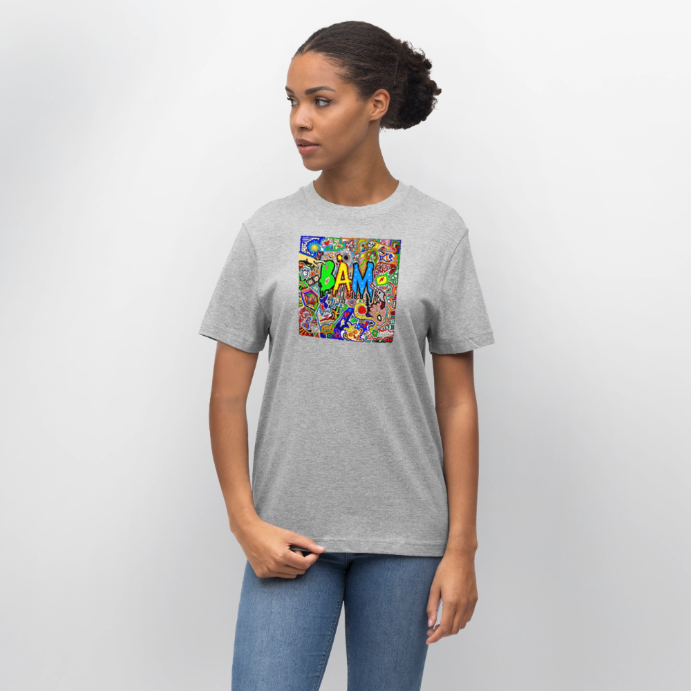 Unisex Bio-T-Shirt mit BÄM PRINT - Grau meliert