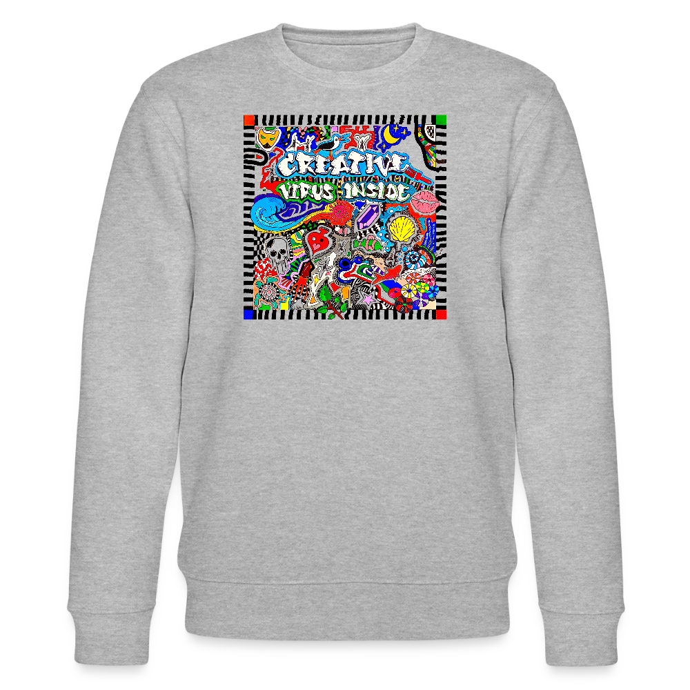 Unisex Bio-Sweatshirt mit CREATIVE VIRUS INSIDE PRINT - Grau meliert