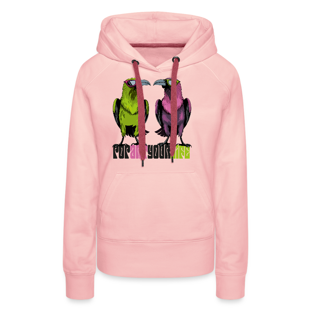 Frauen Premium Hoodie mit POPARTYOURLIFE PRINT - Kristallrosa