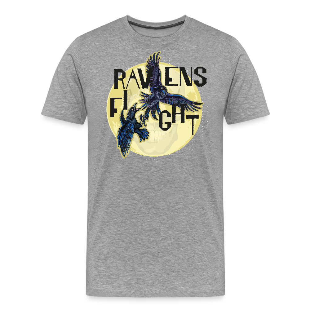 Männer Premium T-Shirt mit RAVENS FIGHT PRINT - Grau meliert
