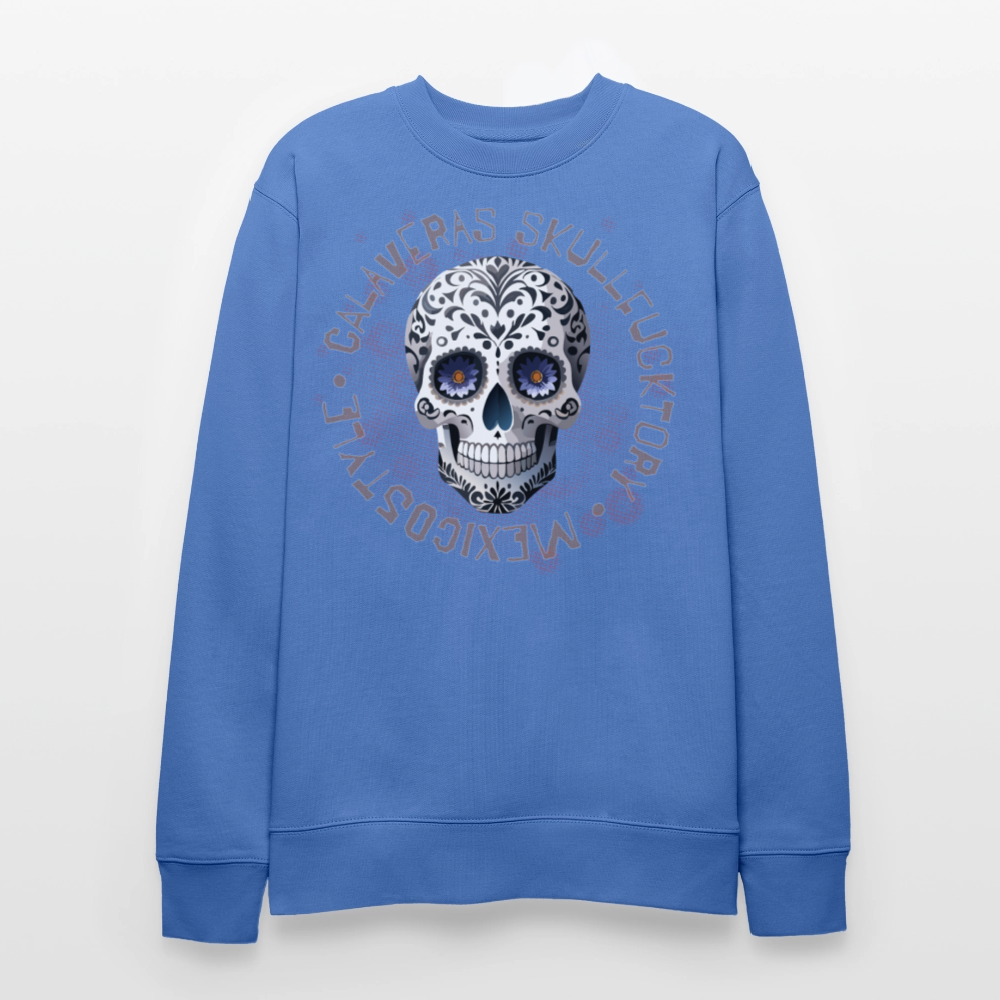 Unisex Bio-Sweatshirt mit CALAVERAS SKULL PRINT - Blau