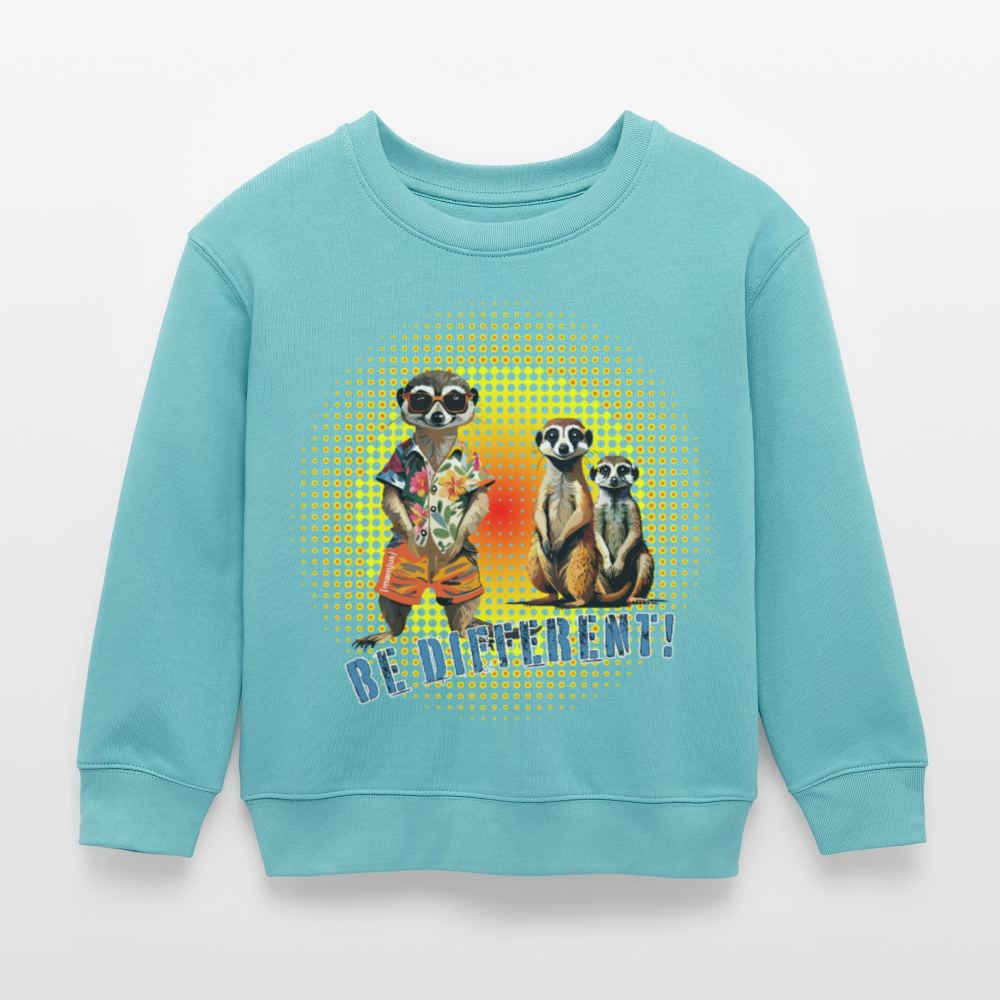 MNJS KIDS Mini Changer Bio Sweatshirt mit BE DIFFERENT PRINT - Pastelltürkis