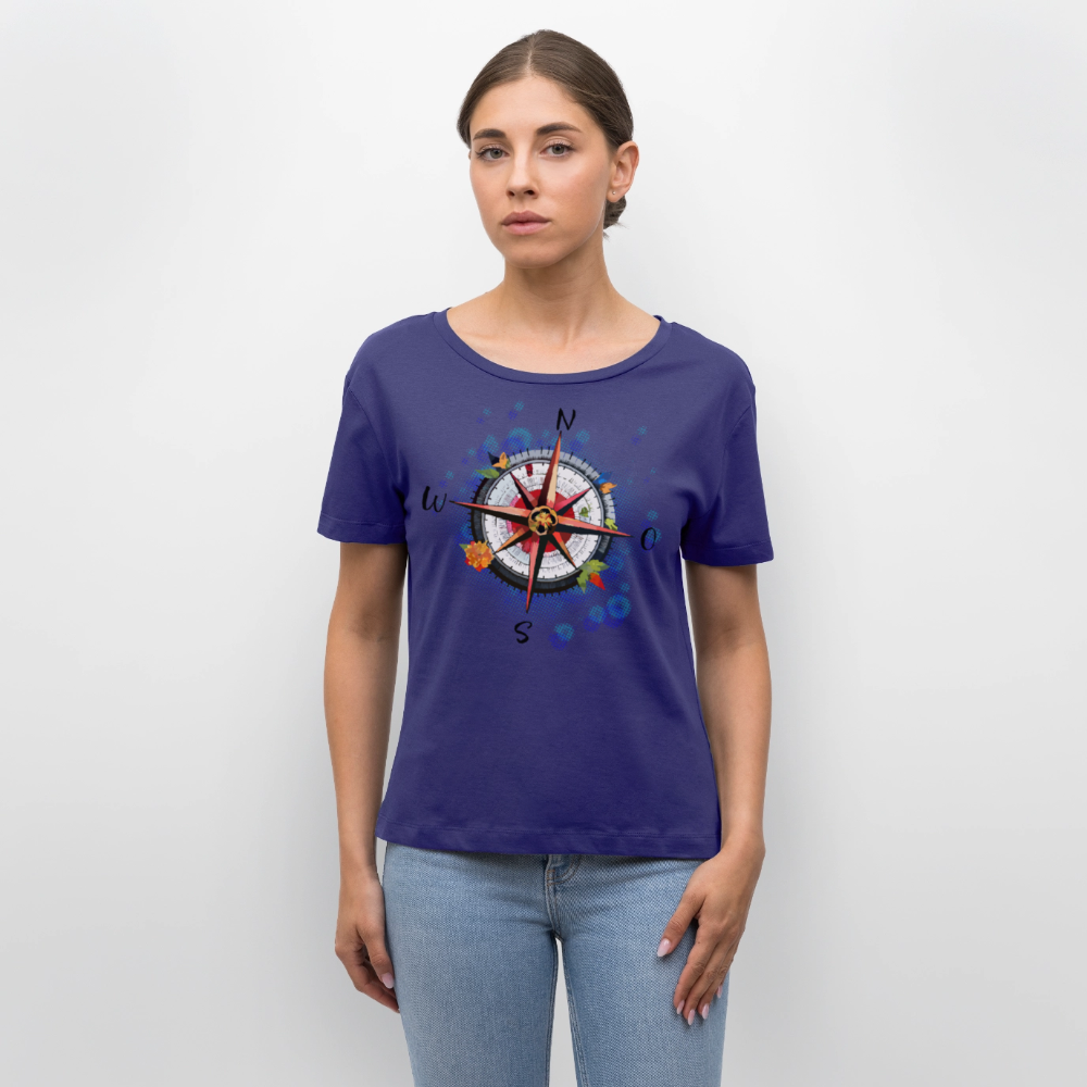 Frauen Rundhals T-Shirt mit WINDROSE PRINT - Dämmerung