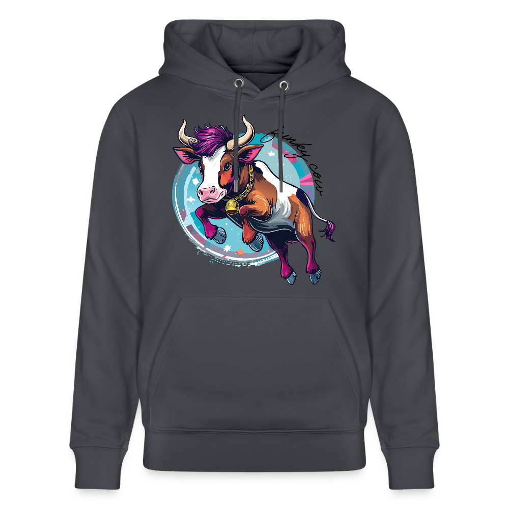 Unisex Hoodie mit FUNKY COW PRINT - Indigoblau