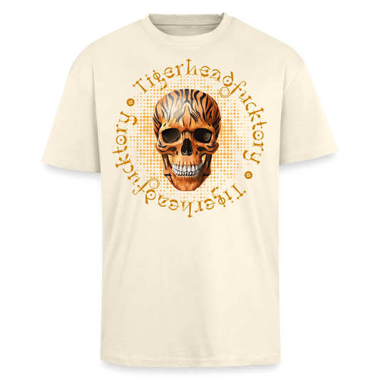 Heavy Oversize T-Shirt mit TIGERHEAD SKULL PRINT - Creme