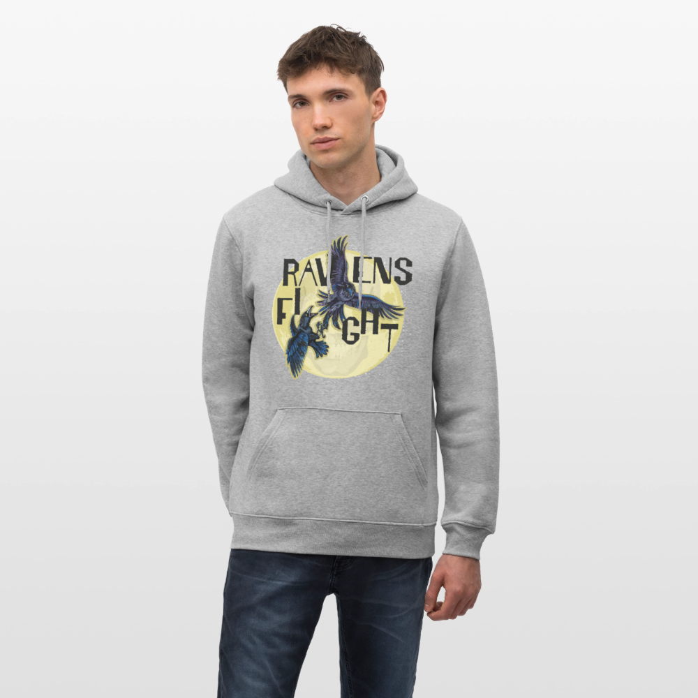 Unisex Hoodie mit RAVENS FIGHT PRINT - Grau meliert