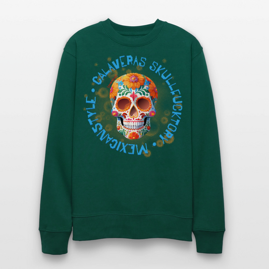Unisex Bio-Sweatshirt mit CALAVERAS SKULL PRINT - Forest