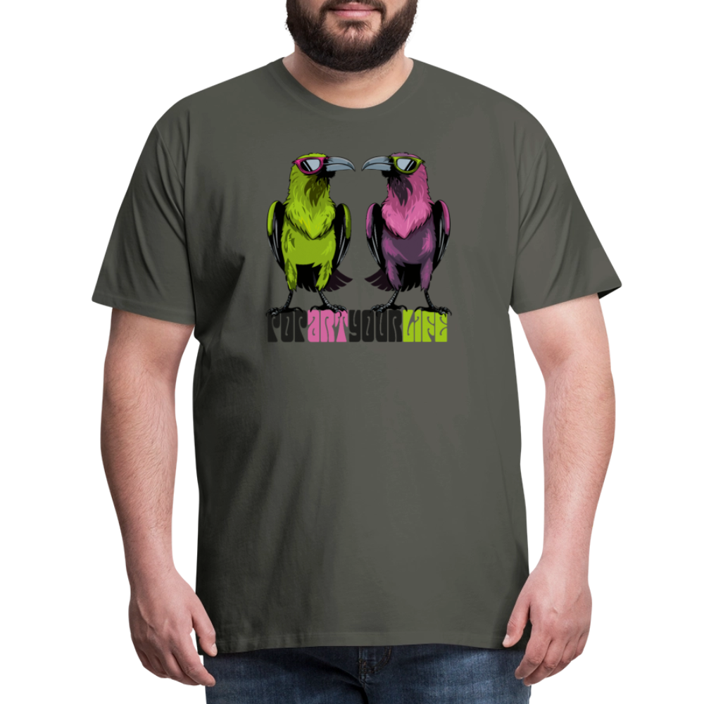 Männer Premium T-Shirt mit POPART YOUR LIFE PRINT - Asphalt