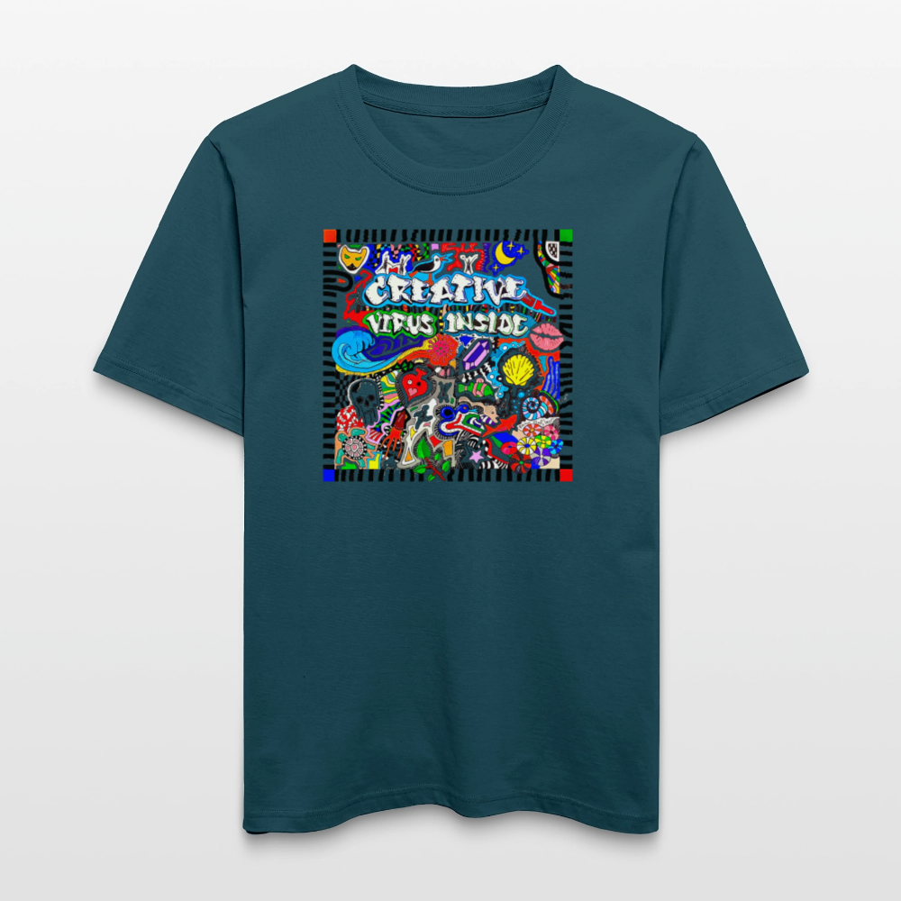 Unisex Bio-T-Shirt mit CREATIVE VIRUS INSIDE PRINT - Dunkles Petrol