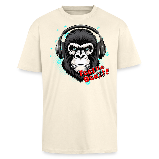 Heavy Oversize T-Shirt mit FEEL THE BEA(S)T PRINT - Creme