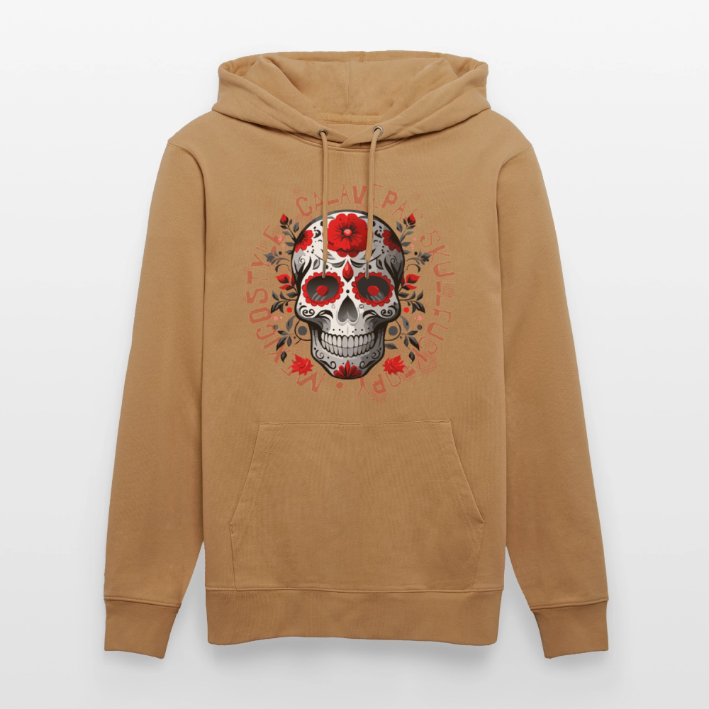 Unisex Hoodie mit CALAVERAS SKULL PRINT - Karamell