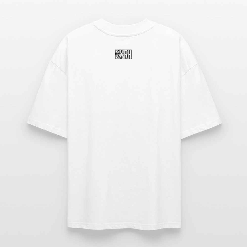 Oversized Unisex Bio T-Shirt mit TUSCHEMÄNNCHEN PRINT - Weiß