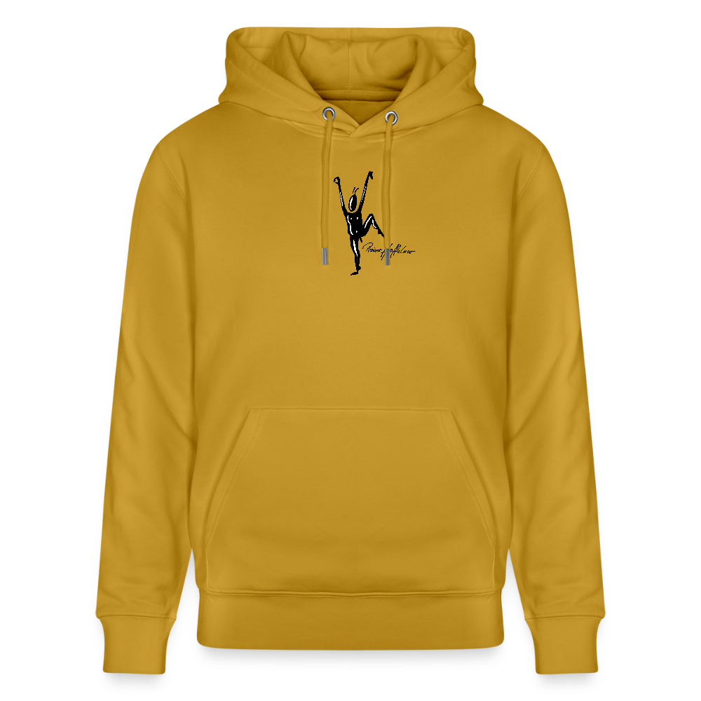 Unisex Bio-Hoodie mit TUSCHEMÄNNCHEN PRINT - Ocker