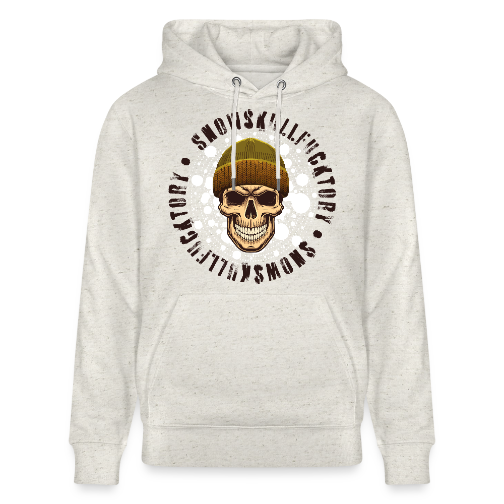 Unisex Hoodie mit SNOWSKULL PRINT - Beige meliert