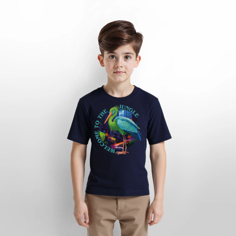 MNJS KIDS T-Shirt mit WELCOME TO THE JUNGLE PRINT - Navy