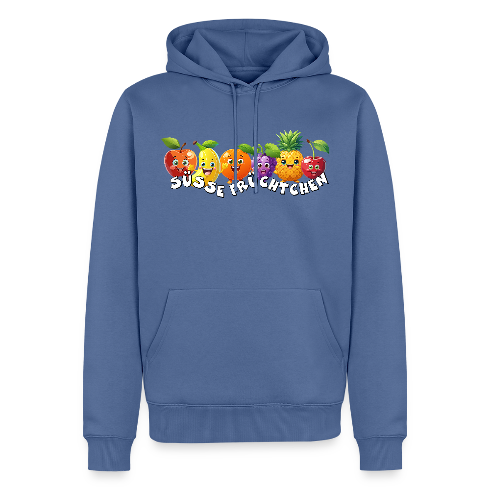 Männer Premium Hoodie mit SÜSSE FRÜCHTCHEN PRINT - Taubenblau