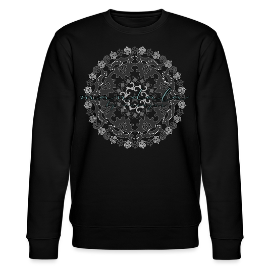 Unisex Bio-Sweatshirt mit BLACK MANDALA PRINT - Schwarz
