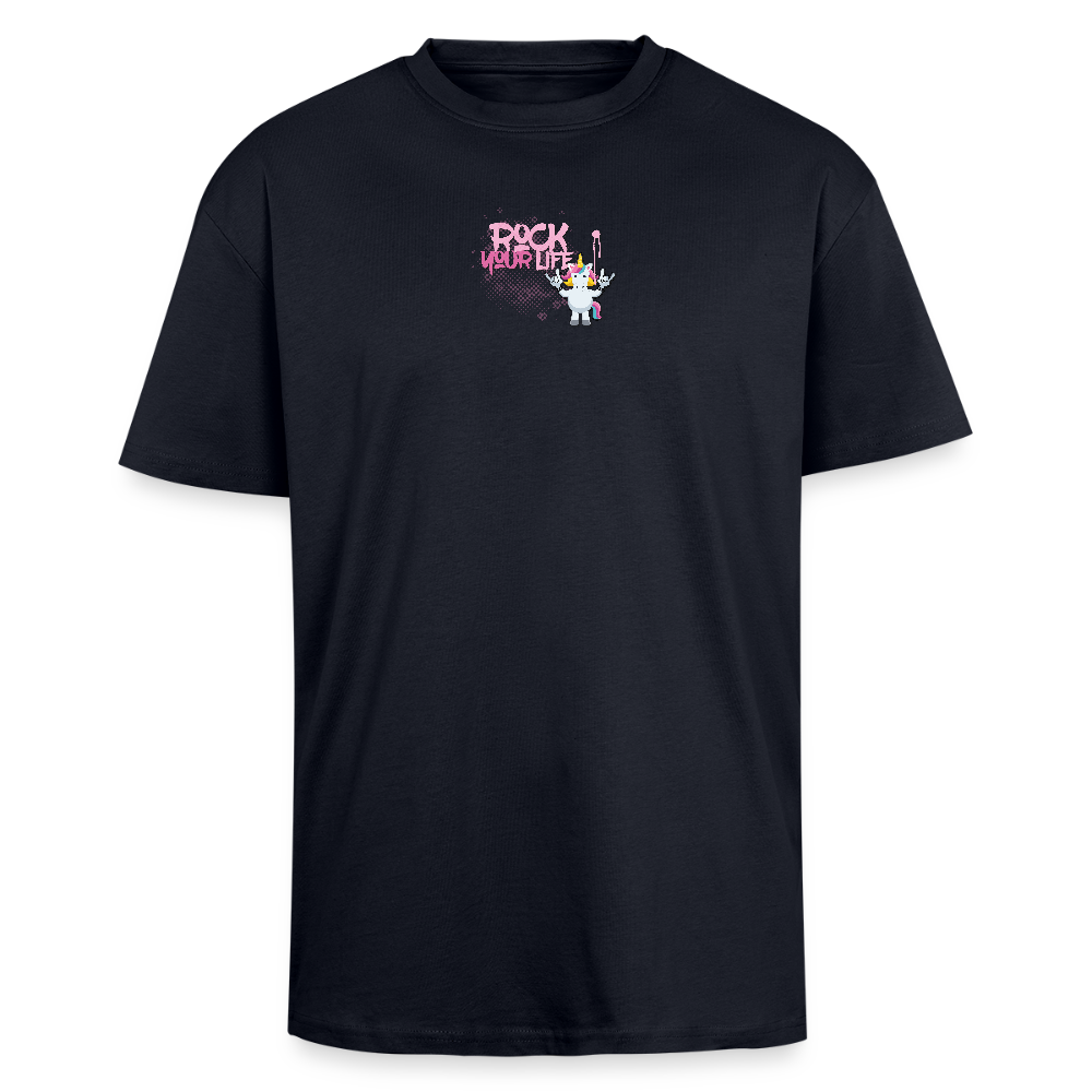 Heavy Oversize T-Shirt mit ROCK YOUR LIFE PRINT - French Navy