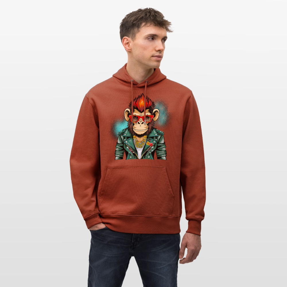 Unisex Hoodie mit MONKEY PRINT - Terrakotta