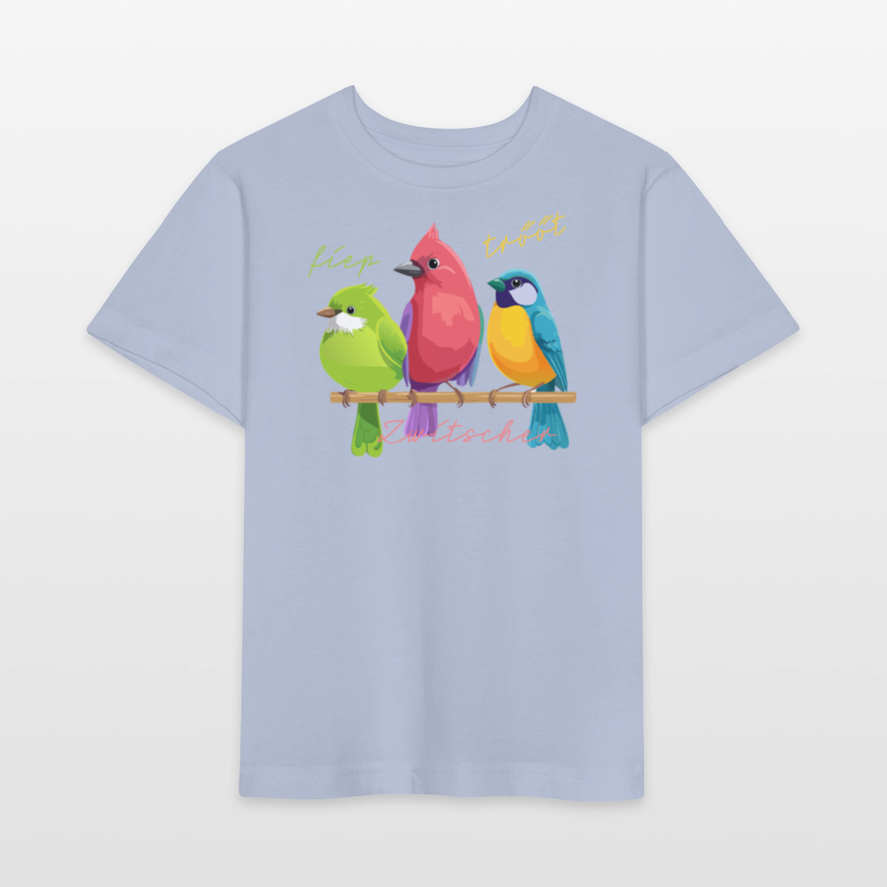 Kinder T-Shirt MINI mit Zwitschergäng Print - Lavendel-Violett