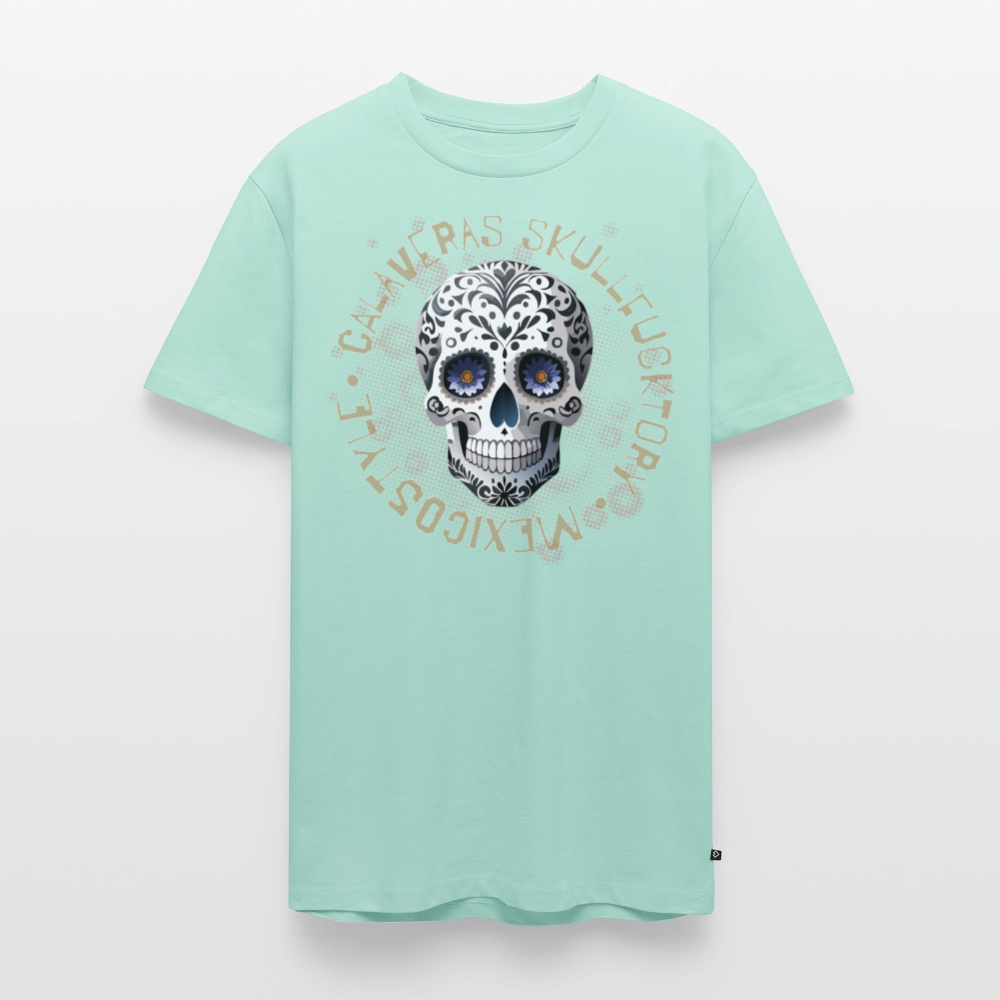 Männer Premium T-Shirt mit CALAVERAS SKULL PRINT - Mint