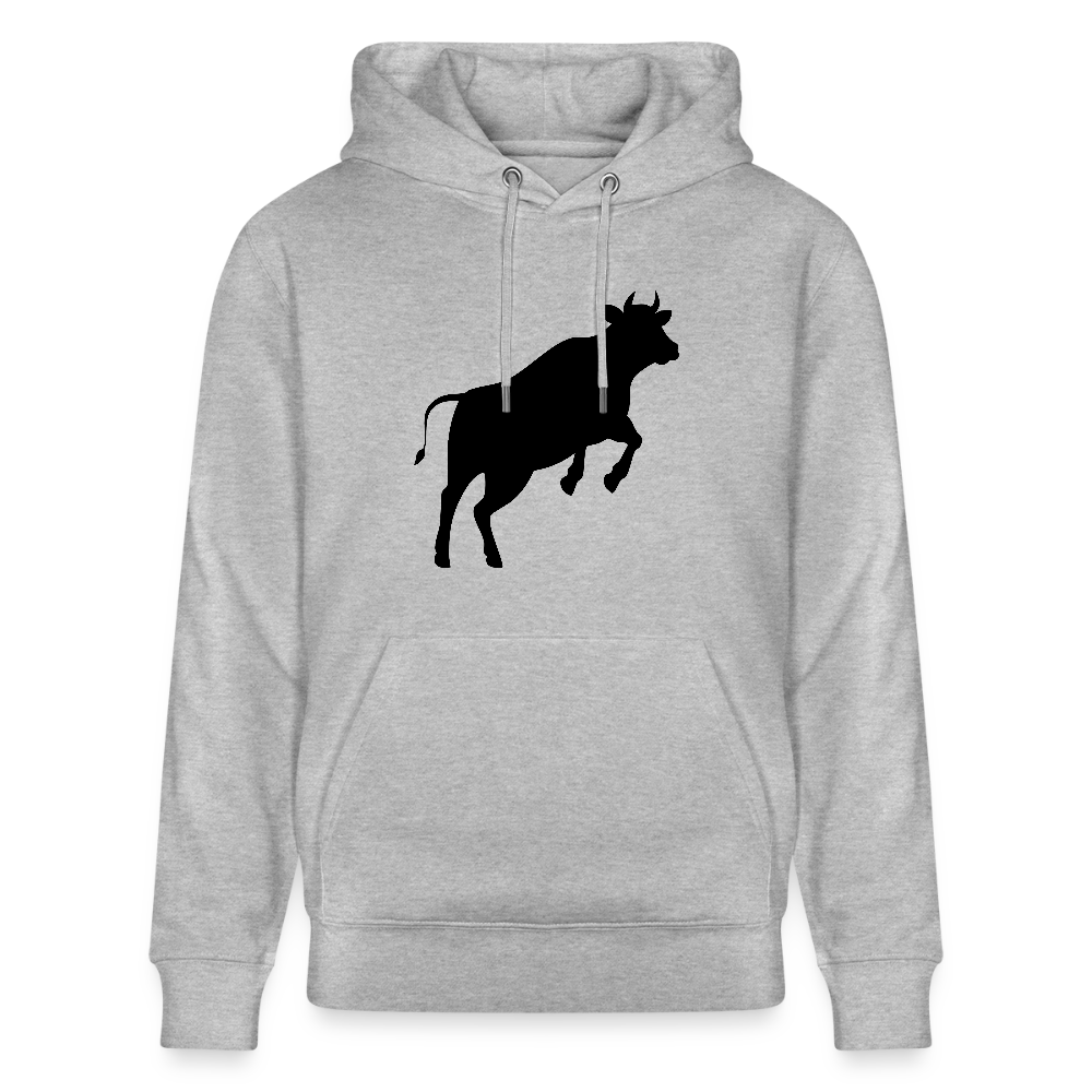Unisex Hoodie mit JUMPING COW PRINT - Grau meliert