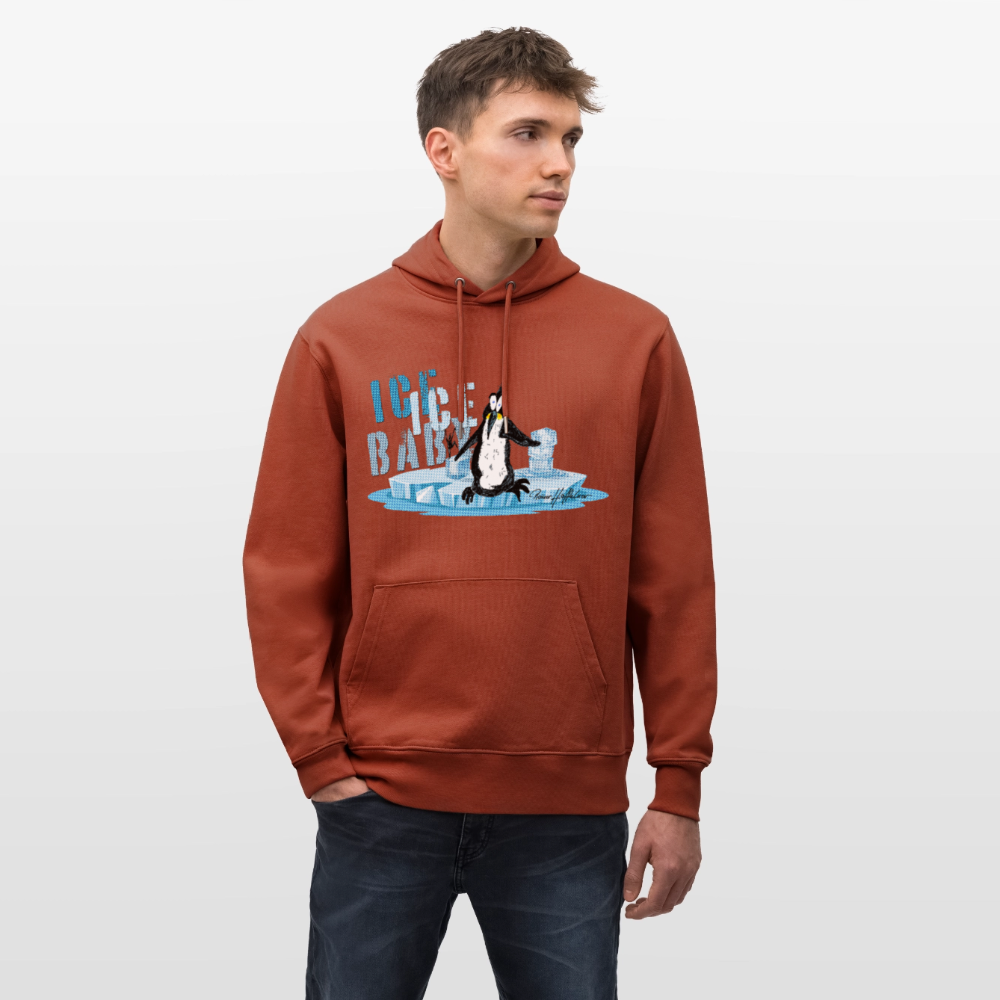 Unisex Bio-Hoodie mit ICE ICE BABY PINGUIN PRINT - Terrakotta
