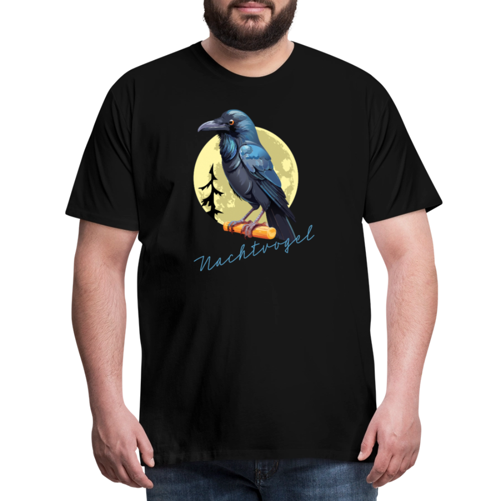 Männer Premium T-Shirt mit NACHTVOGEL PRINT - Schwarz