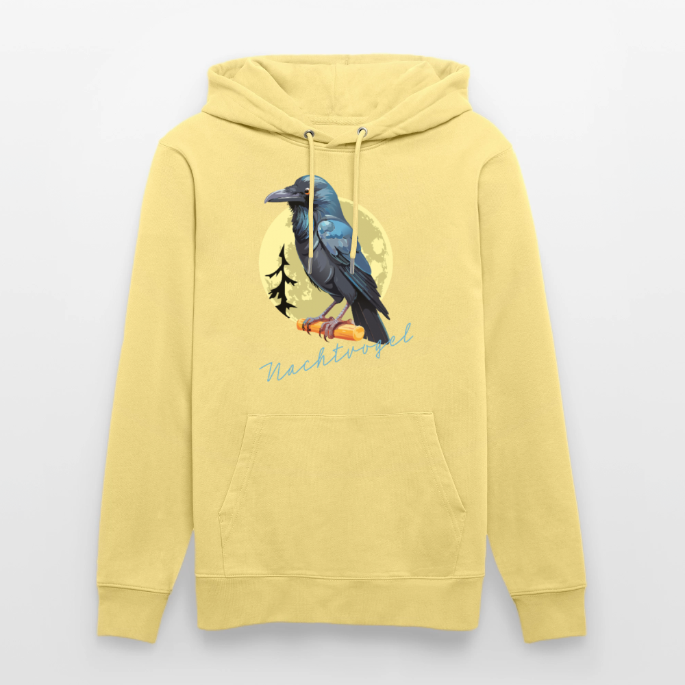Unisex Hoodie mit NACHTVOGEL PRINT - Gelb Viva