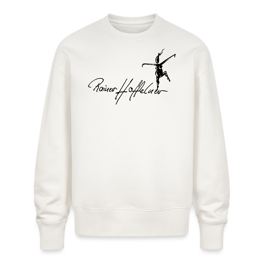 Unisex Oversize Bio Pullover mit TUSCHEWEIBCHEN PRINT - OFF WHITE