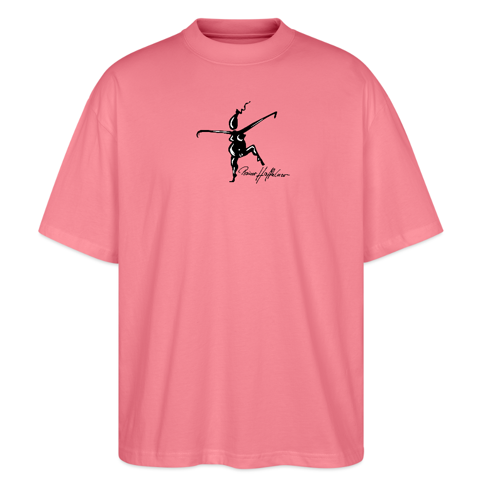 Oversized Unisex Bio T-Shirt mit TUSCHEWEIBCHEN PRINT - Pink