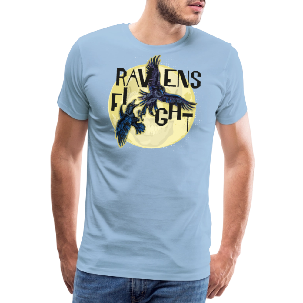 Männer Premium T-Shirt mit RAVENS FIGHT PRINT - Sky