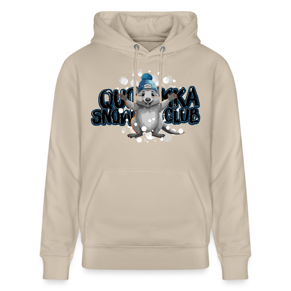 Unisex Bio-Hoodie mit QUOKKA SNOWCLUB PRINT - Beige