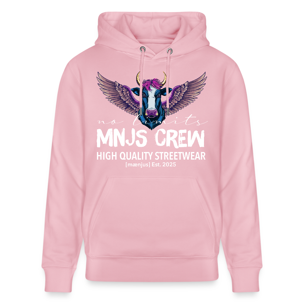 Unisex Bio-Hoodie mit MNJS CREW no limits PRINT - Hellrosa