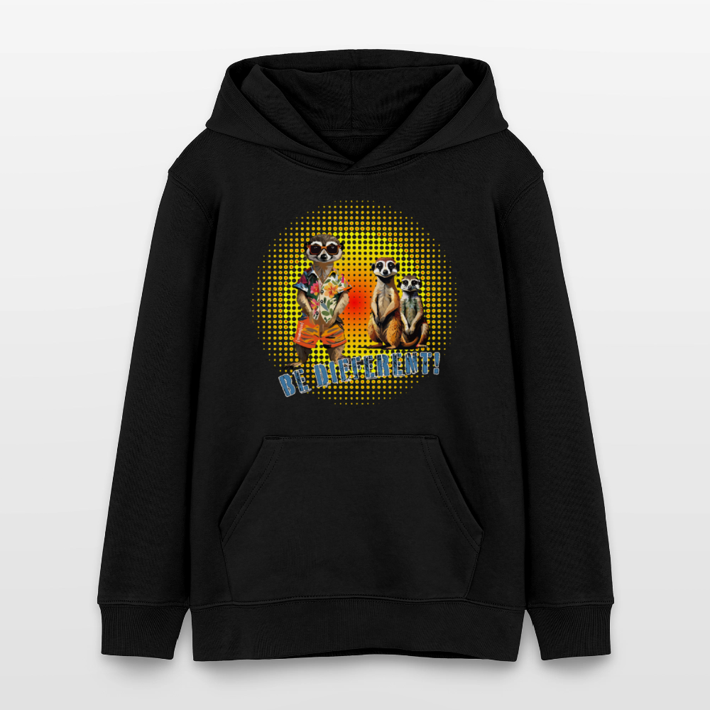 MNJS TEENS Bio-Hoodie mit BE DIFFERENT PRINT - Schwarz