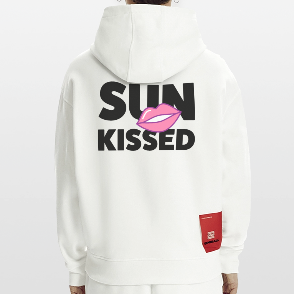 Heavyweight Oversized Organic Hoodie mit SUN KISSED PRINT - OFF WHITE