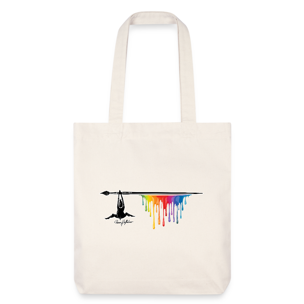 Recycelter Heavyweight Stoffbeutel mit TUSCHEMÄNNCHEN PRINT - Naturweiß