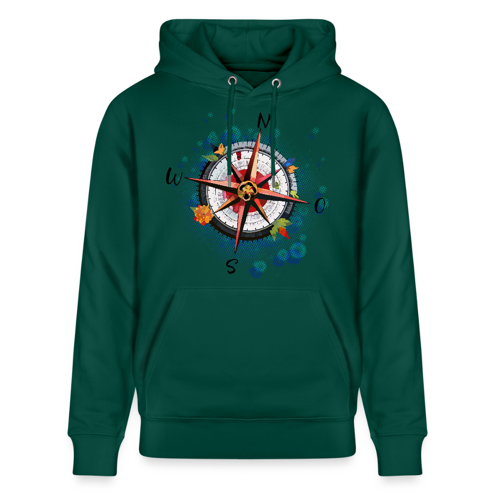 Unisex Hoodie mit WINDROSE PRINT - Forest