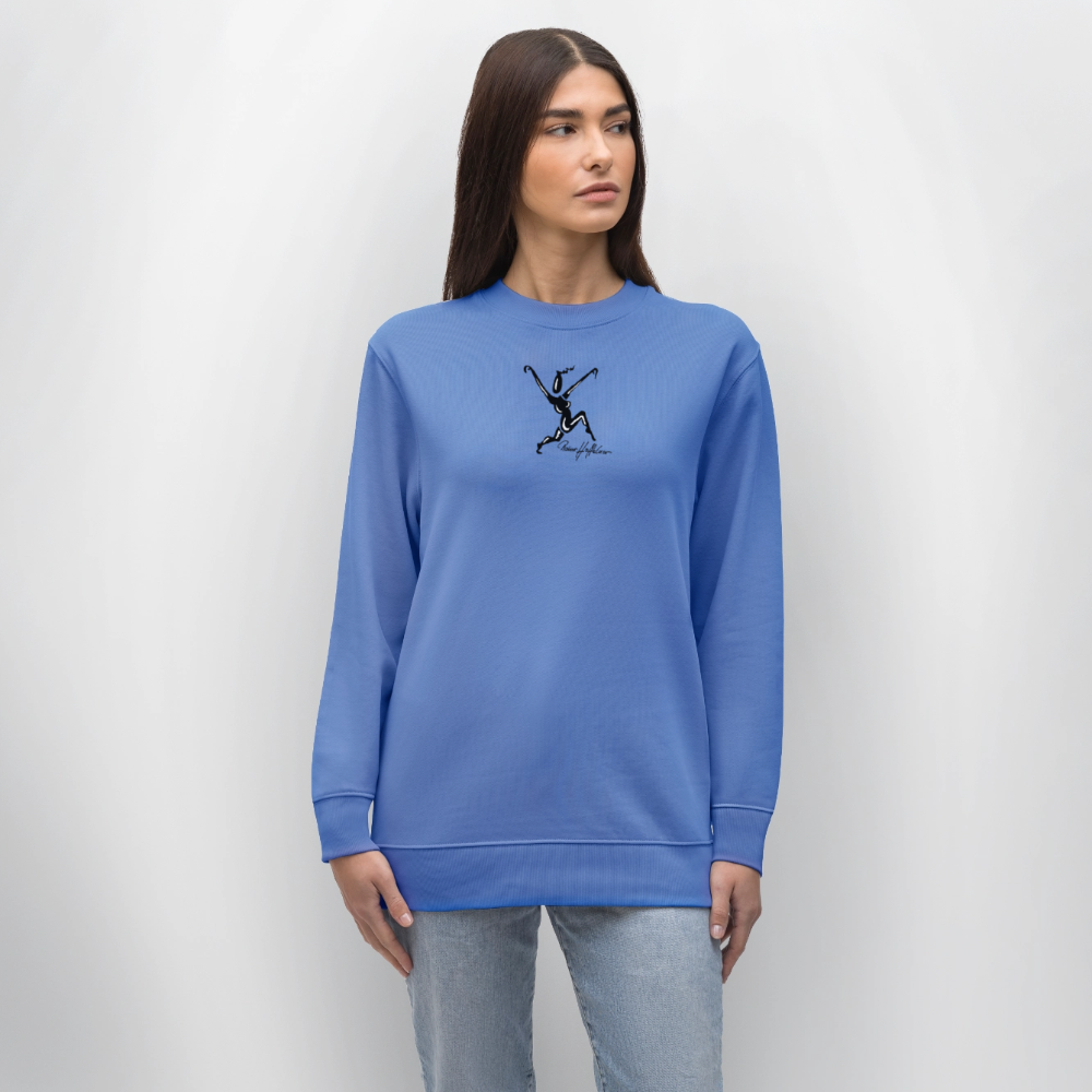 Unisex Bio-Sweatshirt mit TUSCHEWEIBCHEN PRINT - Blau