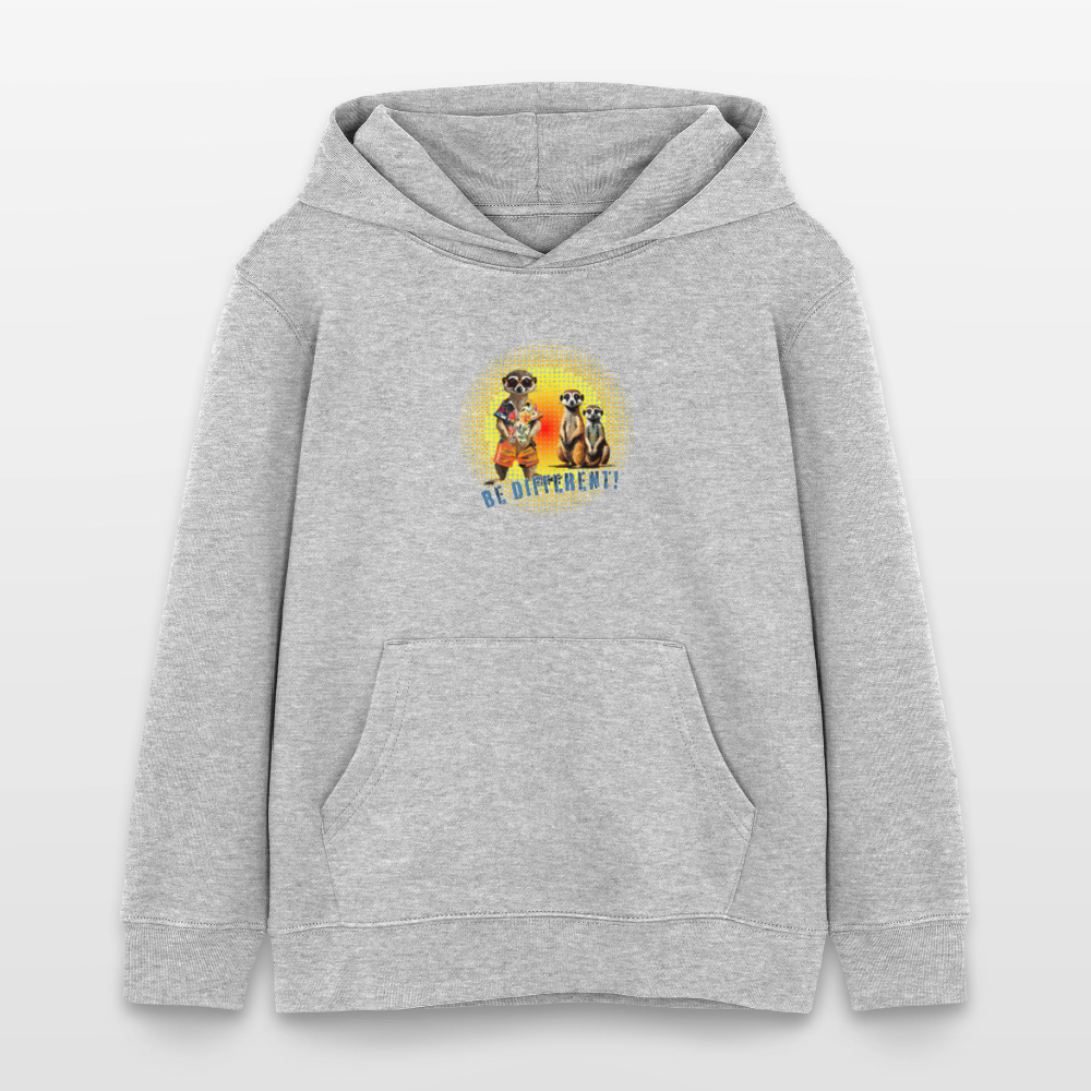 MNJS KIDS Bio-Hoodie mit BE DIFFERENT PRINT - Grau meliert