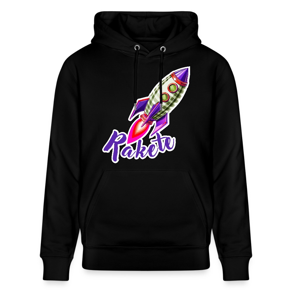 Unisex Hoodie mit RAKETE PRINT - Schwarz