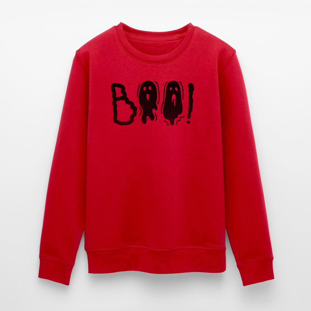Unisex Bio-Sweatshirt mit BOO! PRINT - Rot